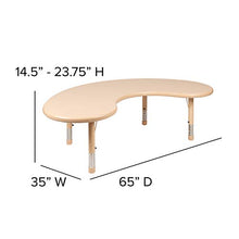 BizChair Half-Moon Adjustable Activity Table Natural