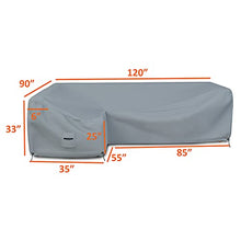 Covers & all Patio Sectional Sofa Cover 18 Oz - 100% Waterproof & Weather Resistant PVC Coated 108" x 140" x 30" x 30" L Shape Sofa Cover for Indoor/Outdoor (Left Side, Grey)