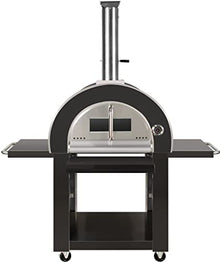 31" Outdoor Wood Fired Black Stainless Steel Artisan Pizza Oven or Grill with Waterproof Cover