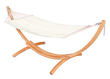 LA SIESTA® Chillounge Hammock with Spreader Bar & Wood Stand, Weatherproof Outdoor Hammock with Stand for Outside Patio Backyard, Wooden Hammock Stand, Heavy Duty Hammock and Stand -Max 265 Lbs, Beach