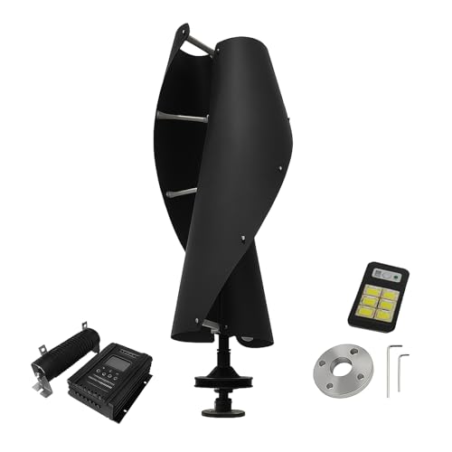 2000W/4000W/8000W/10000W 12V/24V/48V Wind Turbine Generator Kit with Hybrid MPPT Charge Controller Off Grid System Low Wind Speed Noiseless Maglev with Clip Garden Light(Black,10000w,12V)