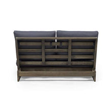 GDFStudio Noble House Sherwood Outdoor Acacia Wood Loveseat in Gray and Dark Gray