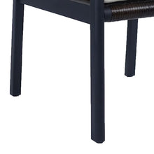 Benzara Outdoor Dining Chair Set of 2 Cushioned Seat White and Black