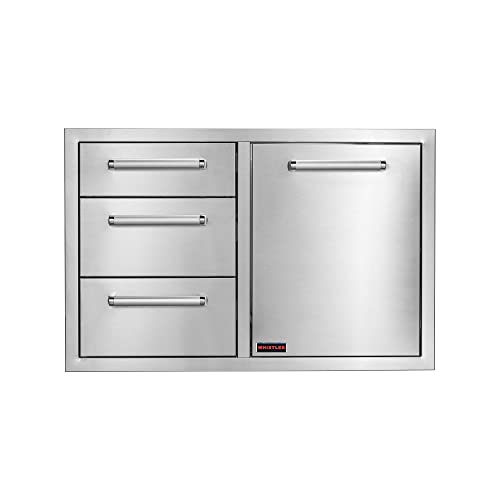 WHISTLER Outdoor Kitchen Stainless Steel Triple Drawers & Trash Drawer Combo for BBQ Grill Island