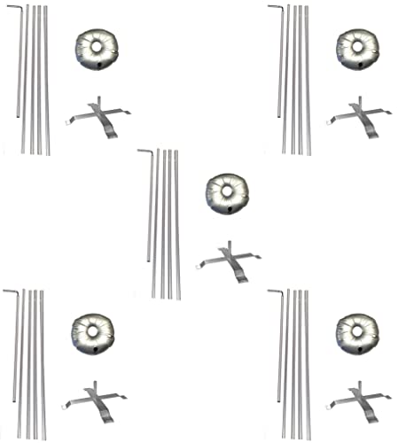Cobb Promo Rectangle Feather Flag Telescoping Hardware 15ft 5 Piece Pole Kits with Cross-Base and Weight-Donut Hardware Only. (Pack 5)