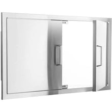 BBQGUYS Signature 40-Inch Stainless Steel Double Access Door for Outdoor Kitchens, 304 Grade Stainless Steel, Flush Mount Design, Logo-Free, Includes Traditional and Contemporary Handles