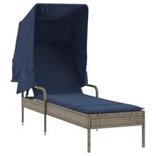 Foknhdi 2-Piece Grey PE Rattan Outdoor Chaise Lounge Set with Adjustable Canopy & Armrests, 78.7 in Seat Depth All-Weather Patio Furniture for Garden Poolside Balcony