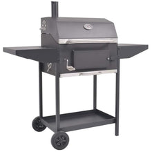 Heavy Duty Charcoal Smoker Grill with Bottom Shelf, Black