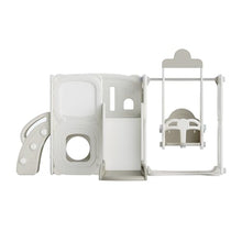 KZPFER 5-in-1 Toddler Slide and Swing Set with Whiteboard Gray