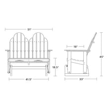 Wildridge Classic Adirondack Glider Cardinal Red