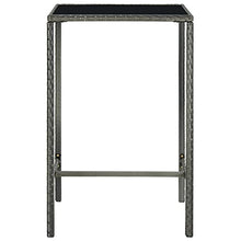 KPOUTRFG 5 Piece Garden Bar Set with 43.3 Inch Height Table in Grey Rattan for Outdoor Patio and Balcony