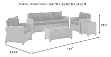 Crosley Furniture Bradenton 5-Piece Outdoor Sofa Set Brown with Sand Cushions