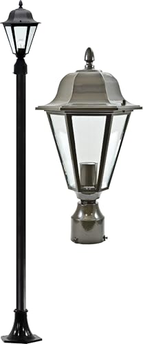 DABMAR LIGHTING GM1301-BZ Daniella Post Light Fixture w/Clear Glass 120 Volts, Bronze