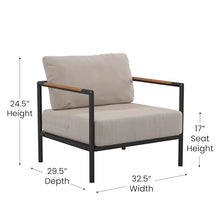 Flash Furniture Patio Chair with Cushions, Black/Beige