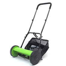 JOMRTS 12-Inch Push Reel Lawn Mower, Home Yard Weeder with Grass Collector, Green