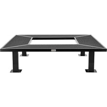 Global Industrial 6' Square Outdoor Tree Bench Expanded Metal Black