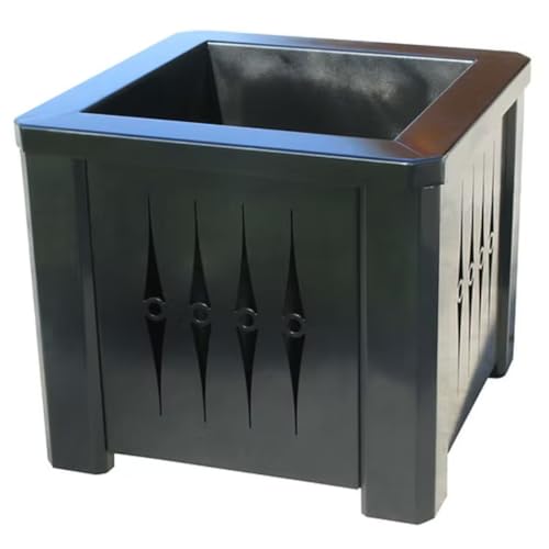 Sturdy Essentials Steel 16" Square Commercial Planter with Plastic Liner | Great for Businesses, City Streets, Schools
