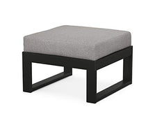 POLYWOOD® Edge Modular Deep Seating Ottoman, Black/Grey Mist