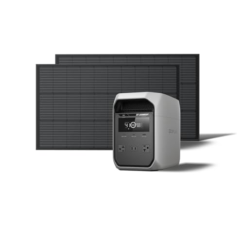 EF ECOFLOW Solar Generator DELTA 3 Classic with 2x100W Solar Panels, 1024Wh