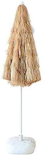 RWGOVLU Beach Umbrella Outdoor Straw Umbrella Beach Parasol Patio Garden Umbrella Sun Shade Tilting With Steering Umbrella