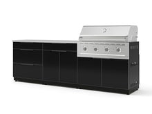 NewAge Products Classic Series 5PC Aluminum Black Modular Outdoor Kitchen Set with 40" Performance Grill LP - 24"D x 104"W x 48.5"H
