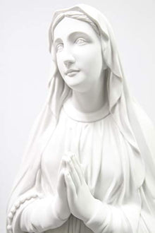 Vittoria Collection 48 Inch Our Lady of Lourdes Virgin Mary Statue Sculpture White