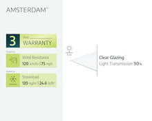 Palram - Canopia Amsterdam 2230 7' x 5' Door/Window Awning, Gray/Clear