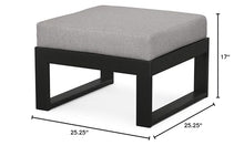 POLYWOOD® Edge Modular Deep Seating Ottoman, Black/Grey Mist