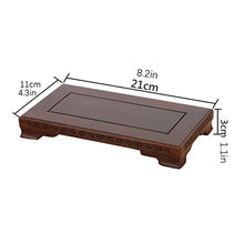 YYBOES Plant Pedestal Stand Rectangular Wood Carving Ornament Base Flower Pot Vase Stone Base Small Coffee Table Wooden Bracket Bonsai Pedestal Pedestal Stands for Display