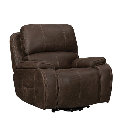 Talo Power Lift Recliner Chair with Heat and Massage, Brown Faux Leather