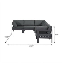 Outdoor Escape Gray Fabric Outdoor Patio Modular Sectional, Weather-Resistant Upholstery, Comfortable Back Height, Easy-to-Clean Material