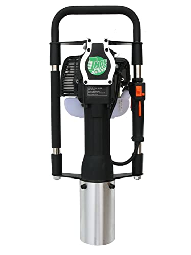 TentandTable PDFP3 Fence Post Driver with 2 Cycle Engine - Easy Driving Outdoor Stakes and Posts - Setup Commercial Tents & Fences- Includes Tool Bag and Rolling Storage Case - 29 x 11.5 x 13 Inches
