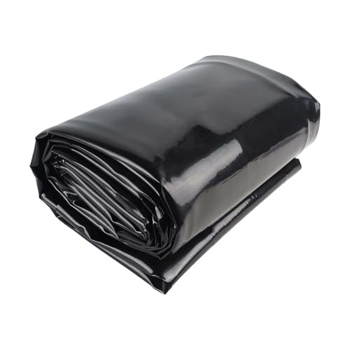 Whnoorher Reinforced Pond Liner Underlay Black HDPE Fish Pond Liner UV Resistant Sealing Film Damp Proof Membrane for Lotus Ponds Construction Site Impermeable Mat(32.8x39.3ft)