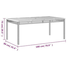 AMBERARD Garden Table Black and Brown,Solid Acacia Wood Top Outdoor Dining Table with Robust Steel Frame for Garden, Terrace, or Balcony Patio Tables