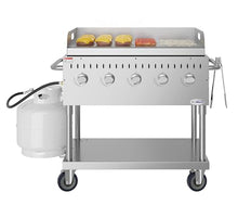 36 in. Commercial Outdoor Propane Grill with Griddle in Stainless-Steel, ETL Listed (CGKIT3-36G)