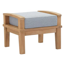 Outdoor Escape Gray Outdoor Patio Teak Ottoman, Durable Wooden Construction, Stylish Seating, Perfect for Outdoors, Modern Design, Easy to Maintain