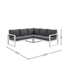 Outdoor Escape Gray Fabric Outdoor Patio Modular Sectional, Weather-Resistant Cushions, Comfortable Back Height, Sturdy Frame for Outdoor Lounge