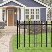 ALEKO Rome Style DIY Galvanized Steel Fence Security 8 x 4 Feet Black Lot of 4