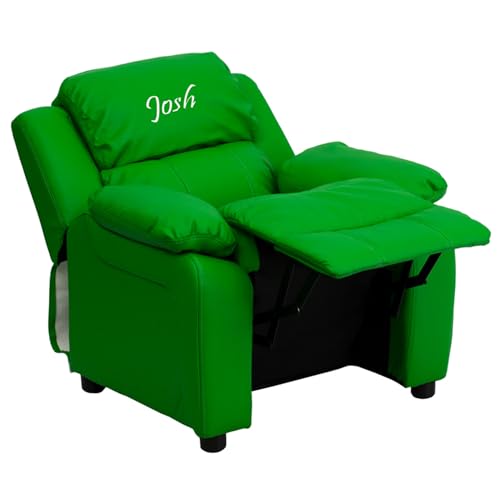 Flash Furniture Kids Recliner Solid Hardwood Frame Green Vinyl