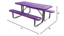 COATEDOUTDOORFURNITURE 6Ft Rect Picnic Table, Expanded, Purple