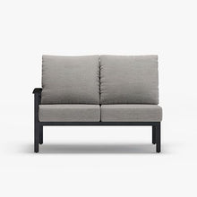 Winston Stanford Cushion Outdoor Loveseat with Right Arm Textured Pewter
