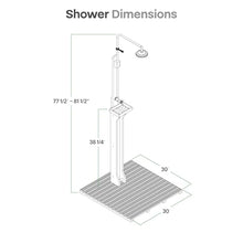 Cambridge Casual Dussi Teak Wood Outdoor Freestanding Pool Shower, Teak Wood, Adjustable Outdoor Head Rain Shower, Perfect for Pool, Beach, and Backyard