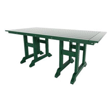 Costaelm Rectangle Outdoor Dining Tables, 71'' Patio Table with Umbrella Hole for 6 Person, Balcony Outdoor Buffet Table, Porch Tables for Outside Lawn Porch Bistro Furniture, Dark Green