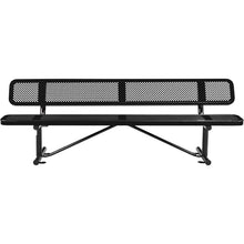 Global Industrial 8'L Heavy Duty Outdoor Steel Picnic Bench with Backrest