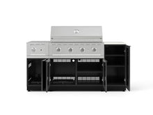 NewAge Products Classic Series 6PC Aluminum Black Modular Outdoor Kitchen Grill Island with 40" Performance Grill NG - 24"D x 72"W x 47.5"H