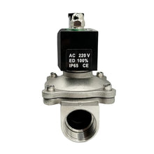 Stainless Steel Electric Solenoid Valve, 1/2-2 Inch NC Water Valve with IP65 DIN Coil, High Temperature Rated (1-1/2" 24VDC NBR-Seal)