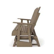 Benjara BM315940 Sami 67 Inch Outdoor Adirondack Glider Loveseat, Dropdown Cupholders, Brown