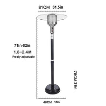 Outdoor Gas Heater Safe Fast Heating Heaters for Home Outdoor Heater Intelligent Radiator Dumping Protection Garden-B (Natural Gas) 240 cm (82 in) (180 cm 240 cm (71)