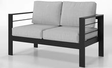 FansaFurn Outdoor Patio Furniture Loveseat Sofa, All-Weather Metal Aluminum Patio Couch with 5" Thick and Soft Cushion and Wide Arm, Outdoor Couch for Balcony, Porch, Backyard
