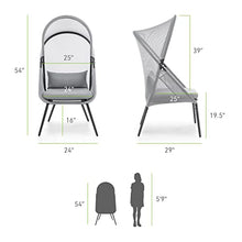 Greemotion USA Alverta 2-Piece Outdoor Foldable Accent Chair Black